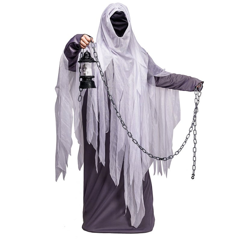 DSplay Unisex Ghost Costume Adult Hood Robe for Halloween Party - Image 3